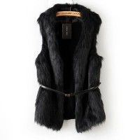 zwarte fluffy bodywarmer